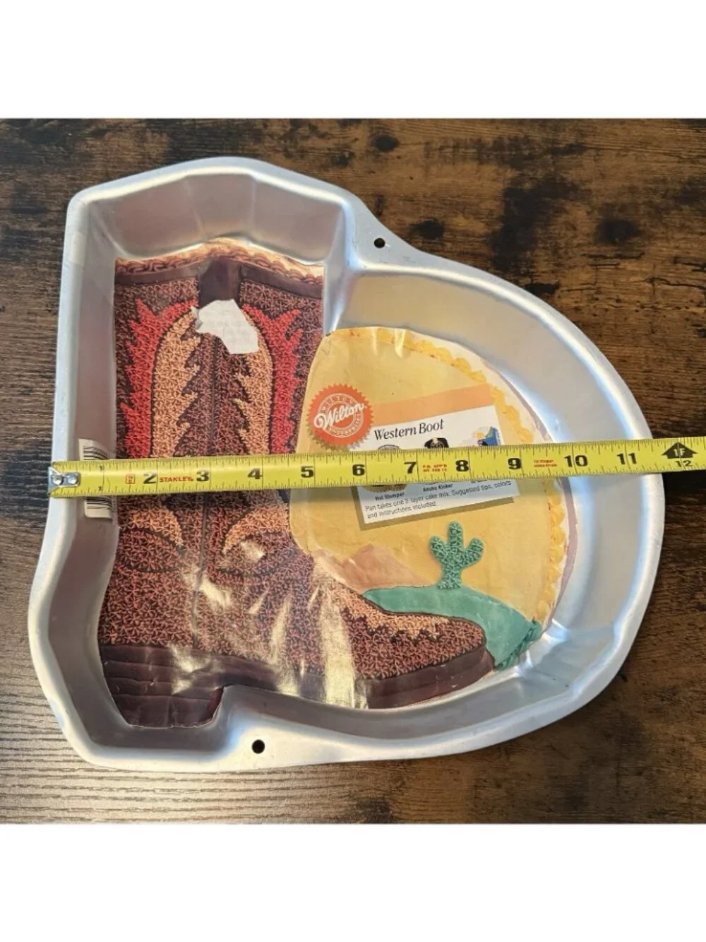 Wilton Cowboy Boot Cake Pan 2105-1238 Skate RARE 1995 Country Western Cactus NEW